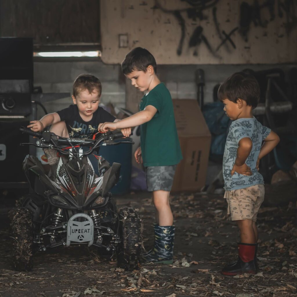 Kids play with ATV for kids