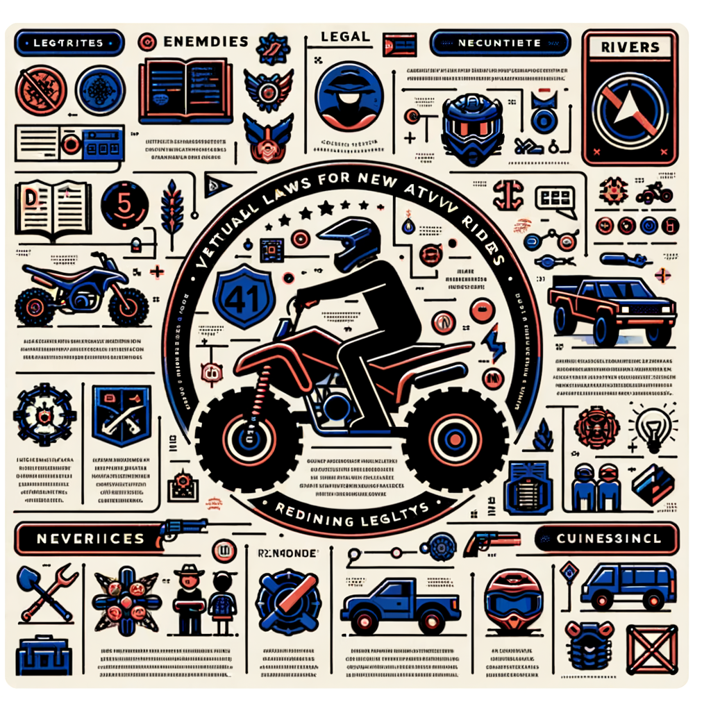Infographic illustrating ATV riding laws, regulations for beginners, legal requirements for novice ATV riders, and beginner ATV rider requirements for understanding ATV riding legalities and rules.