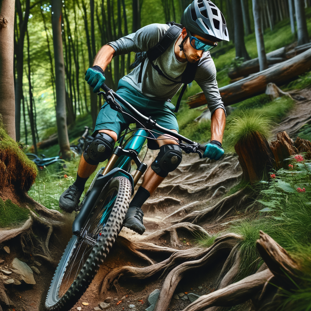 New rider demonstrating bike riding safety and off-road riding techniques while navigating rough terrain, highlighting the importance of overcoming obstacles on bike for beginners.